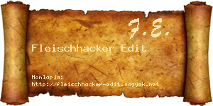 Fleischhacker Edit névjegykártya