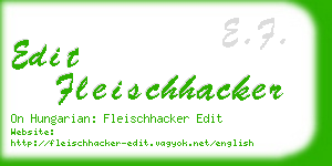 edit fleischhacker business card